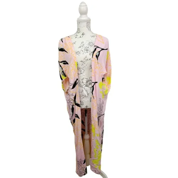 Anthropologie Pastel Floral Kimono Cardigan - Picture 5 of 12